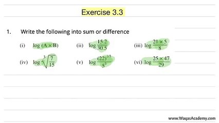 Exercise 3.3 - 9th Class Math  9 کاس میتھ مشق نمبر 3۔3