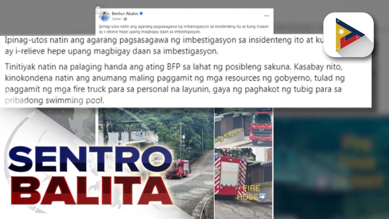 Umano'y paggamit ng fire truck ng BFP para mag-refill ng tubig sa isang private pool, pinaiimbestigahan na ng DILG