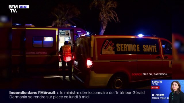 Incendie à Canet-en-Roussillon: le feu est fixé, mais 3.000 personnes ont dû être évacuées et six ont été blessées