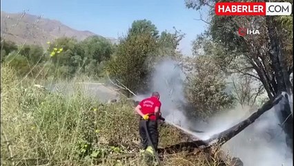 Örtü yangını büyümeden söndürüldü