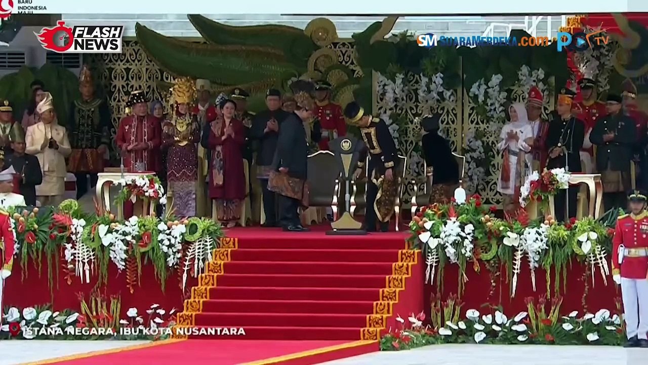 Keakraban Presiden Jokowi dan Prabowo Saat Upacara HUT RI Ke-79 di IKN