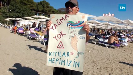 Burhaniye'de çevreciler kıyı işgallerine tepki gösterdi: Yağma yok!