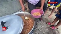 Gazze'de aç kalan çocuklar, yemek sırasında