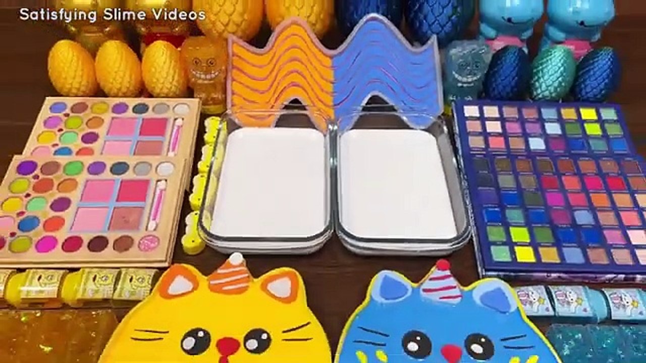 GOLD vs BLUE I Mixing random into Glossy Slime