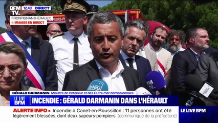 Gérald Darmanin sur l'incendie dans l'Hérault: "400 hectares ont brûlé, sur deux feux différents"