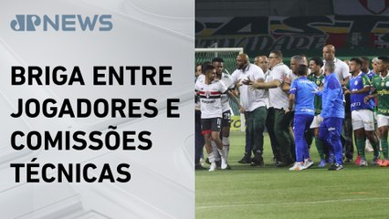 Jogo entre Palmeiras e São Paulo termina em confusão