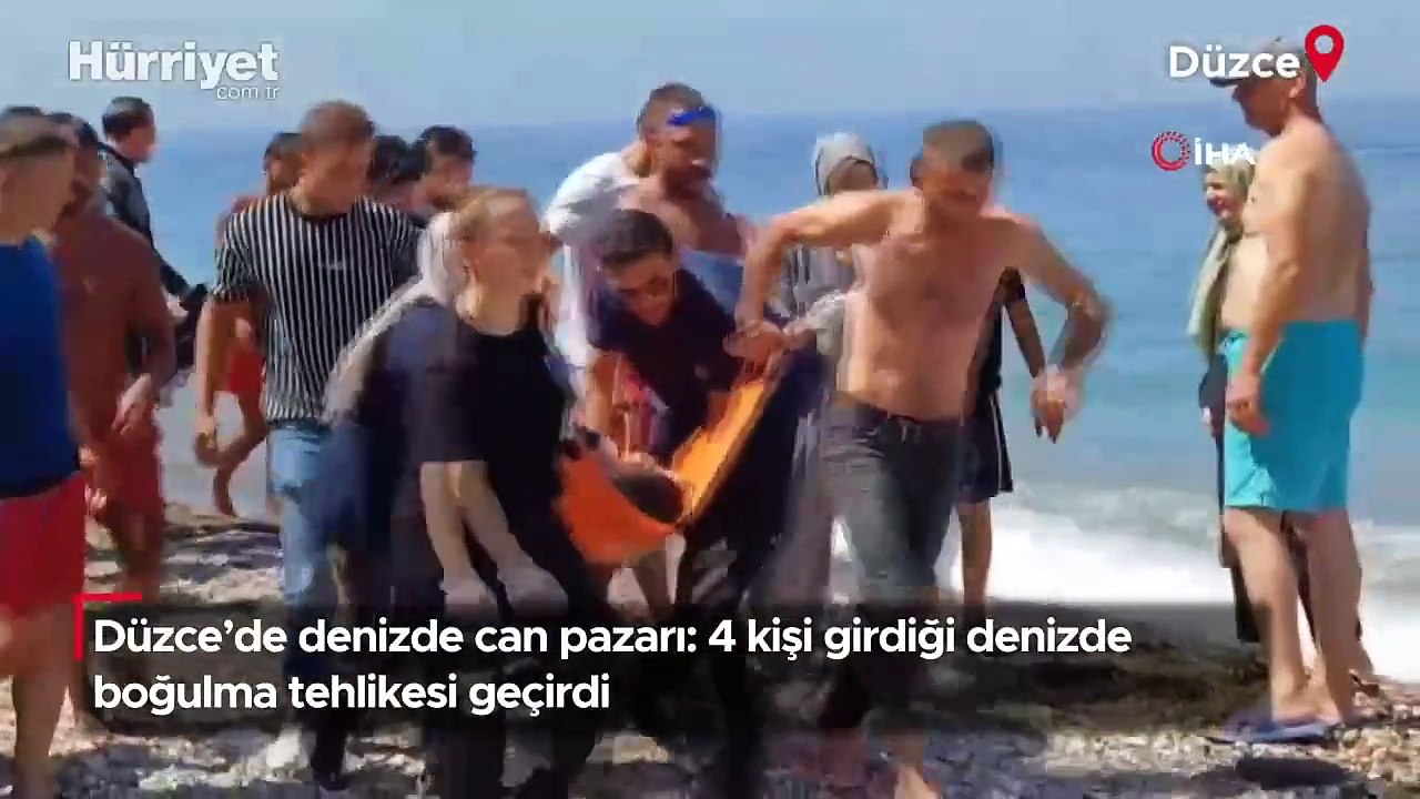 Düzce'de denizde can pazarı: 4 kişi girdiği denizde boğulma tehlikesi geçirdi