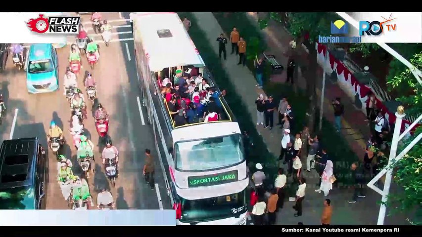 Menpora Dito Kawal Pawai Atlet Olimpiade Paris 2024 Menuju Istana Negara Jakarta