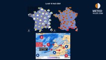 prévisions météo villes du lundi 19 août 2024