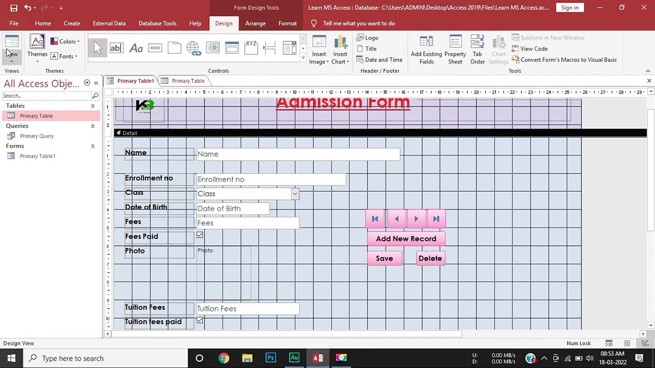 MS Access _ Class 07 - Create Buttons _ Hindi_ Urdu _