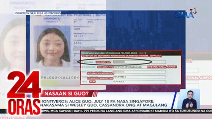 24 Oras: (Part 1) Alice Guo, nakalabas na ng Pilipinas; Vog dahil sa Bulkang Taal; Nawasak na 2 barko ng PCG dahil sa China; Sandro Muhlach, humarap sa Senado, atbp.