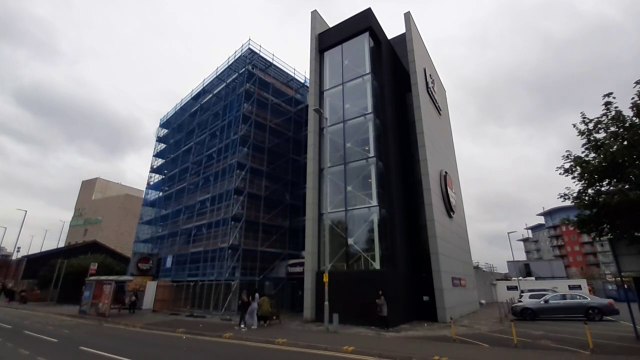 Scaffolding up at the Walsall town centre Premier Inn.