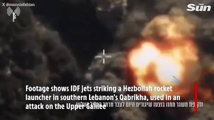Moment two Hamas commanders are blasted by Israeli airstrike as they drive down