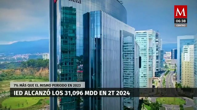 Inversión extranjera directa alcanzó los 31 mil 096 mdd en segundo trimestre de 2024