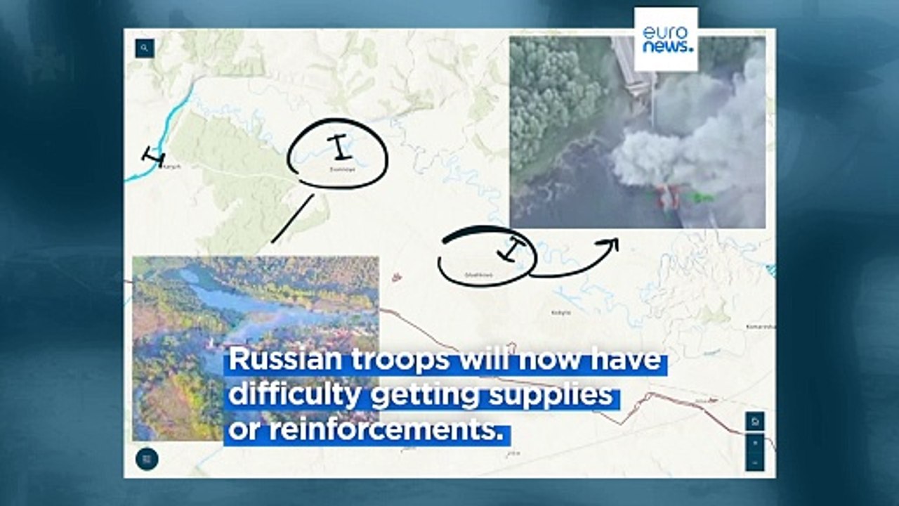 Final key bridge over Seym River in Russia destroyed by Ukraine