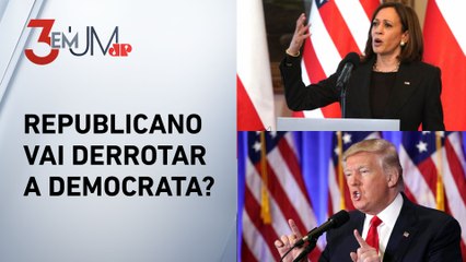 Eleições nos EUA: Pesquisa aponta Kamala com 49% e Trump com 45%