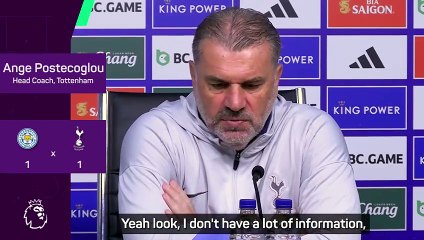 'Conscious and communicating' - Postecoglou issues update on Bentancur head injury