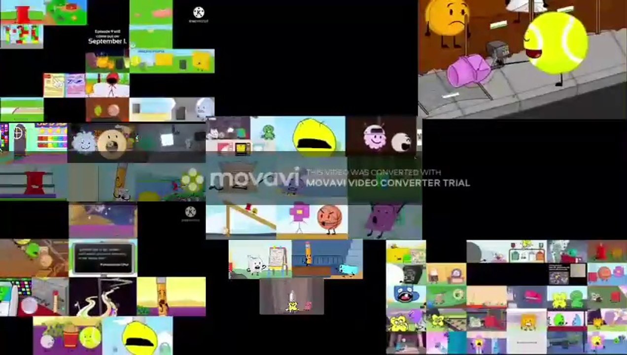 BFDI 1 - BFDIA 14 all BFDI episodes played at the same time synced to the intro updated x8