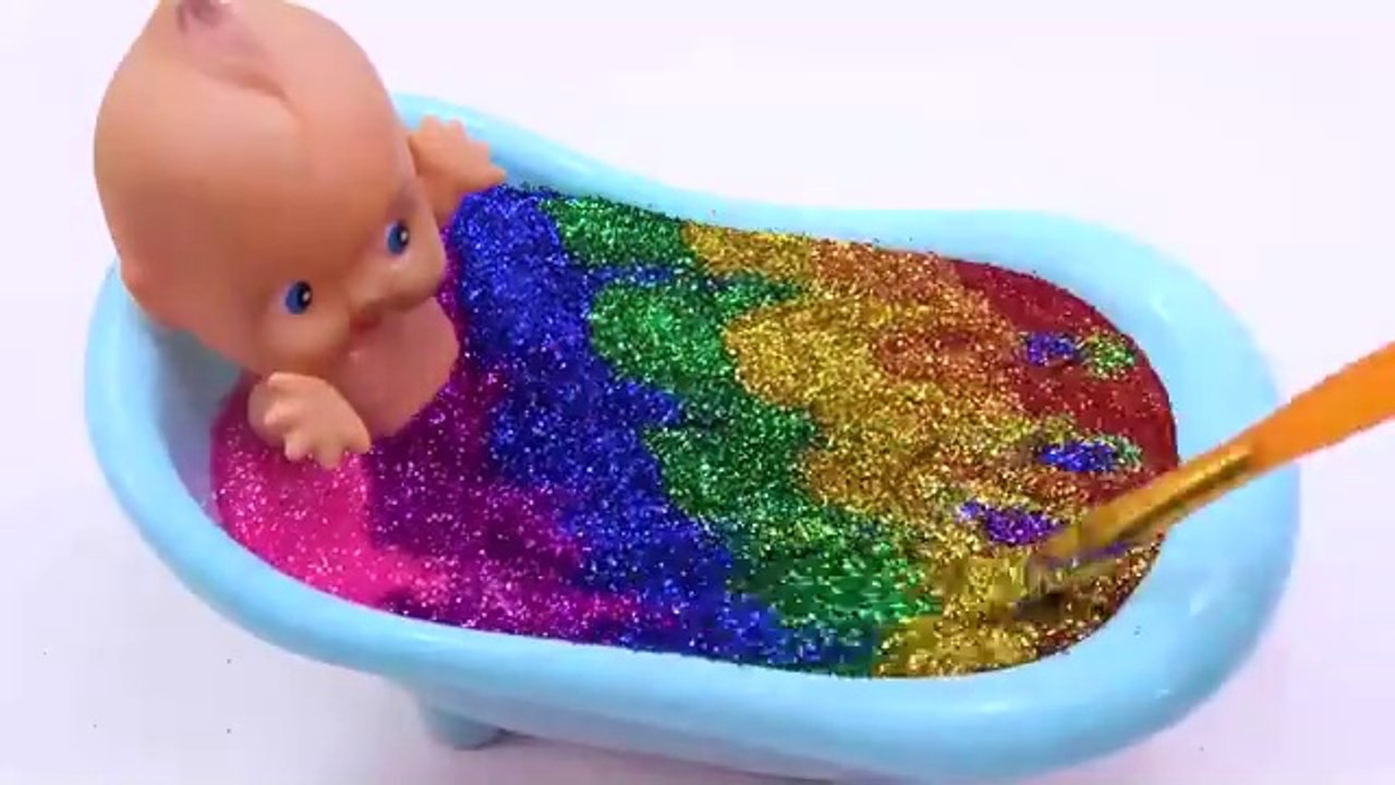 Satisfying Video l Mixing All Store Bought Slime Smoothie into Bathtub Baby ASMR #131 Bon Bon