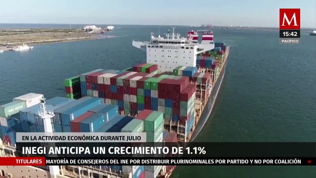 Inegi prevé incremento de 1.1% en la actividad económica mexicana durante julio de 2024