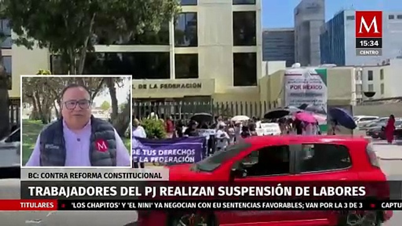 Trabajadores del PJ de Baja California suspenden labores en protesta por la reforma judicial