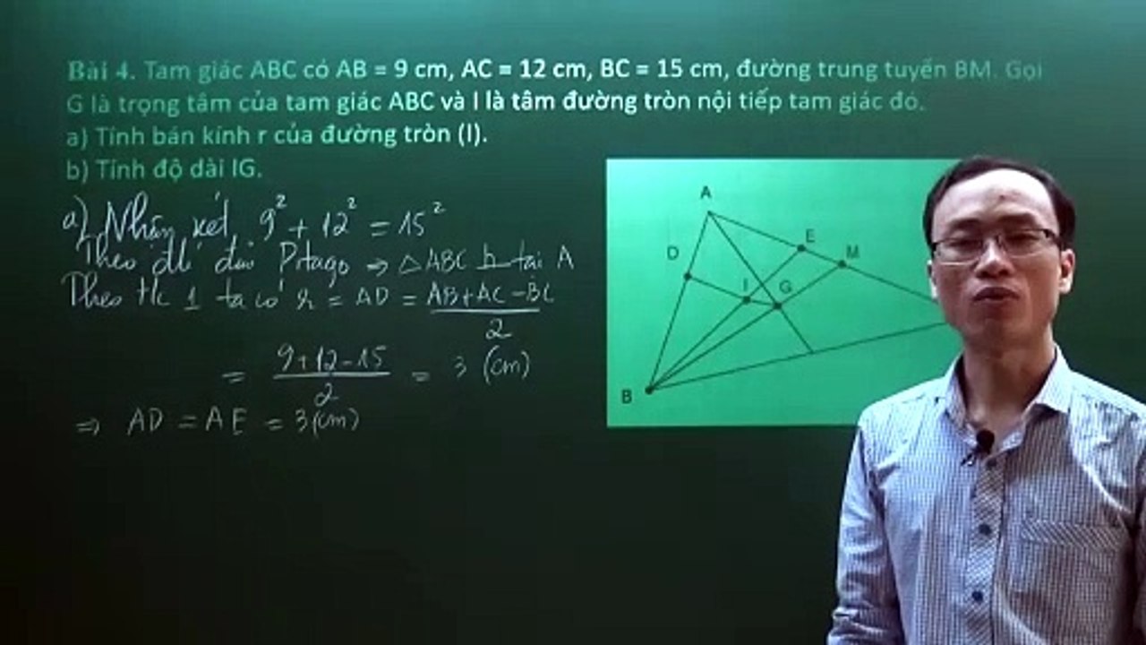 28. Bài 06. Đường tròn nội tiếp tam giác. (Luyện thi vào 10 Chuyên Toán CT1 ) - HOCMAI 2024-05-19 16_55