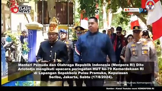 Menpora Dito Hadiri Peringatan HUT RI Ke-79 di Pulau Pramuka, Kabupaten Kepulauan Seribu, Jakarta