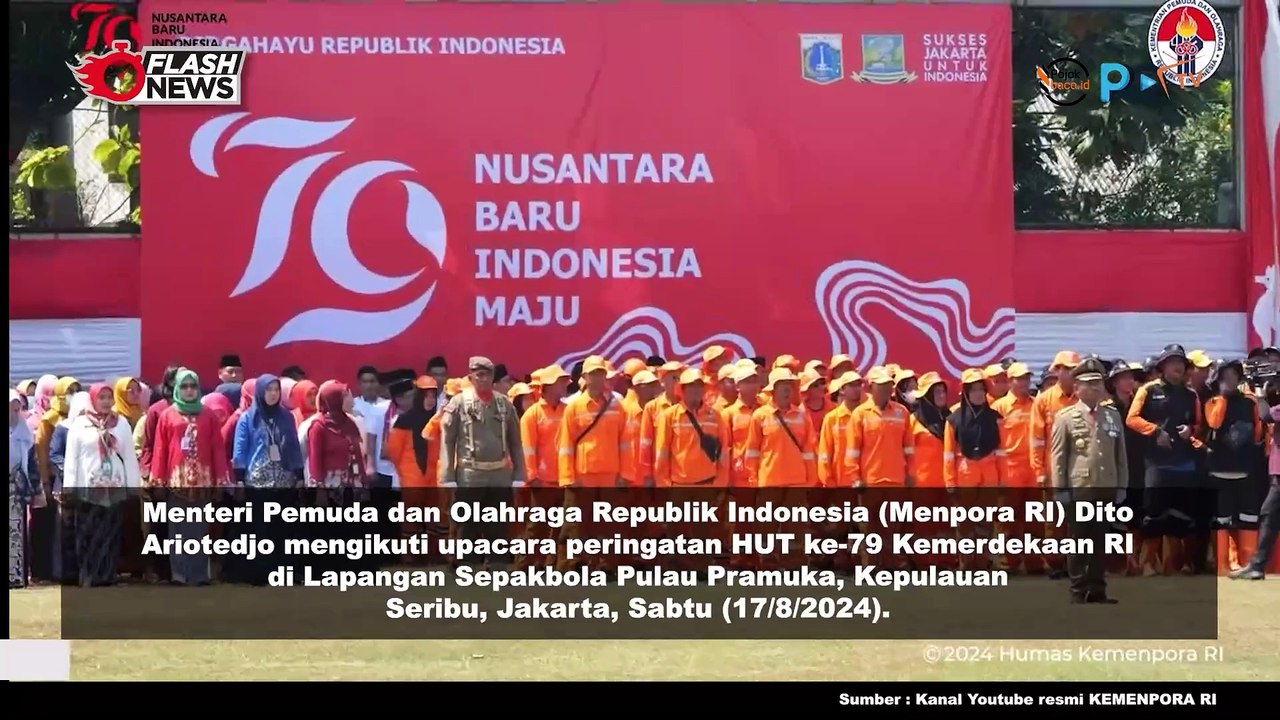 Menpora Dito Ikuti Upacara Peringatan HUT ke-79 Kemerdekaan RI di Kepulauan Seribu
