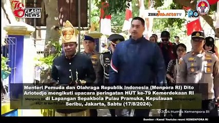 MENPORA HADIRI PERINGATAN HUT RI KE-79 DI PULAU PRAMUKA KEPULAUAN SERIBU