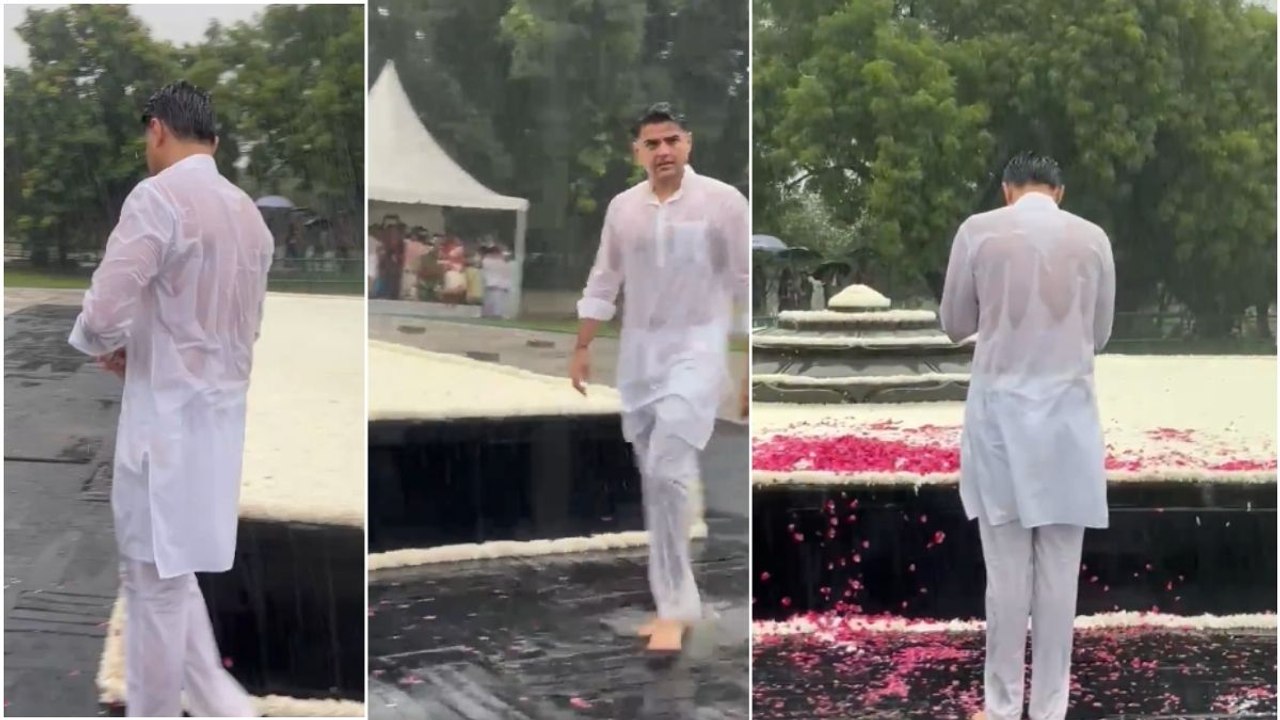 राजीव गांधी की जयंती पर पायलट ने भारी बारिश के बीच की श्रद्धाजंलि अर्पित, VIDEO जबरदस्त हो रहा वायरल