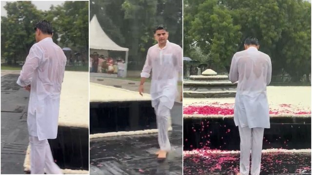 राजीव गांधी की जयंती पर पायलट ने भारी बारिश के बीच की श्रद्धाजंलि अर्पित, VIDEO जबरदस्त हो रहा वायरल