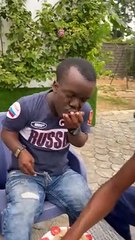 three people funny while eating and drinking