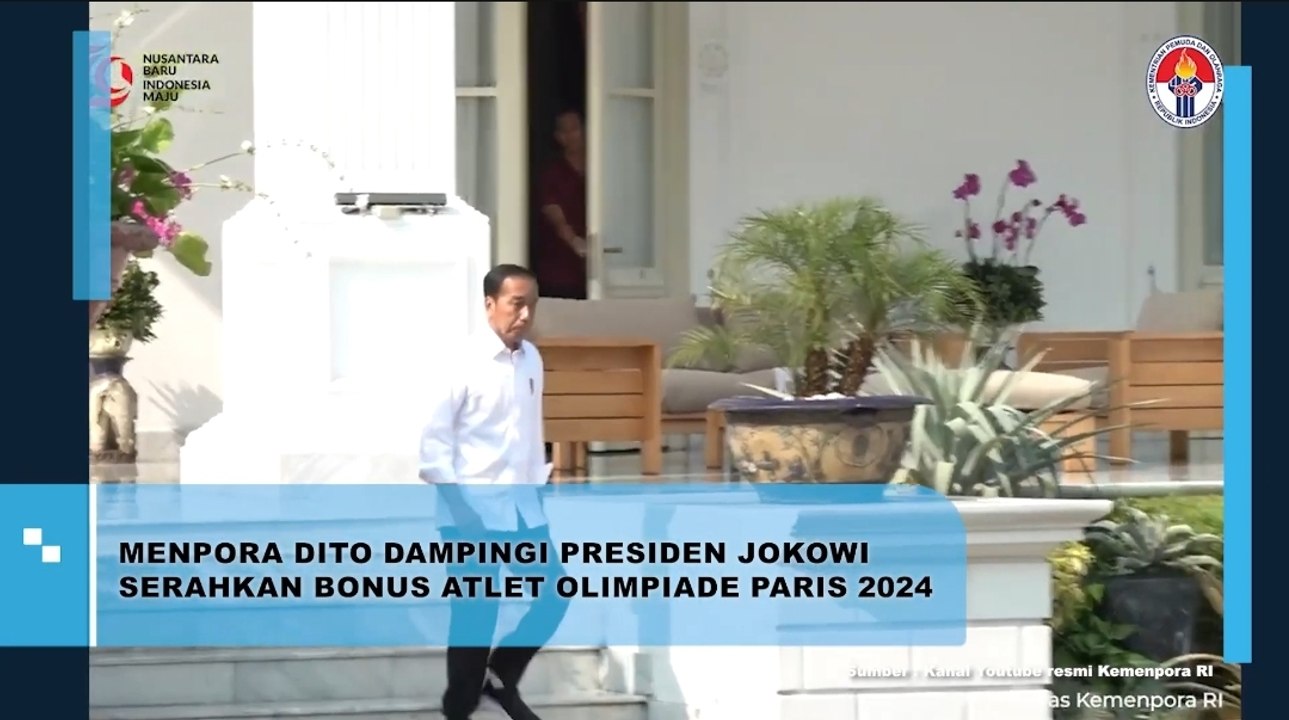 Menpora Dito Dampingi Jokowi Serahkan Bonus Atlet Olimpiade Paris 2024