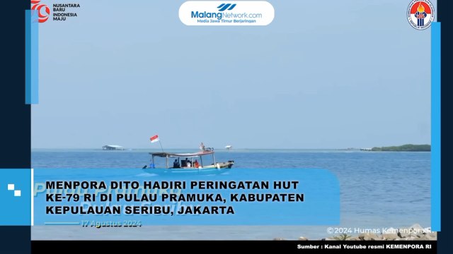 Menpora Dito Hadiri Peringatan HUT RI Ke-79 di Pulau Pramuka, Kabupaten Kepulauan Seribu, Jakarta
