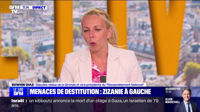 Edwige Diaz (RN): La posture adoptée par Jean-Luc Mélenchon d'essayer de faire croire qu'une destitution est possible est profondément malhonnête