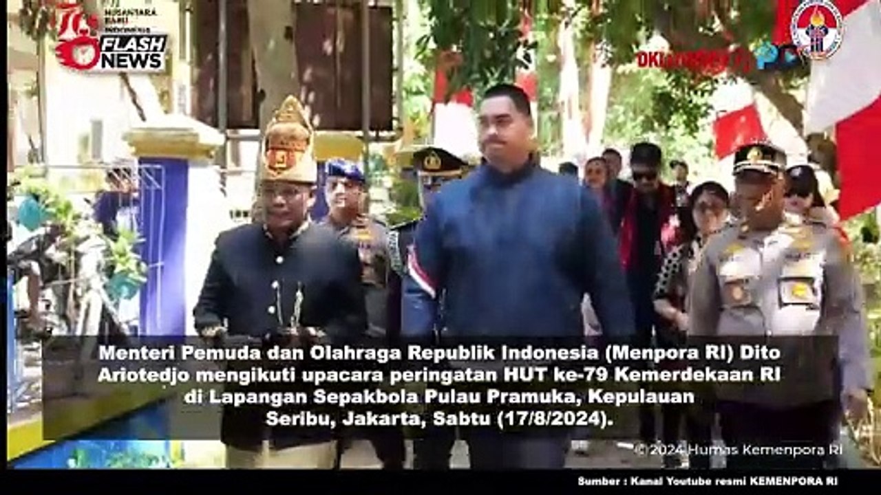 Menpora Dito Hadiri Peringatan HUT Ke-79 RI di Pulau Pramuka, Kabupaten Kepulauan Seribu, Jakarta
