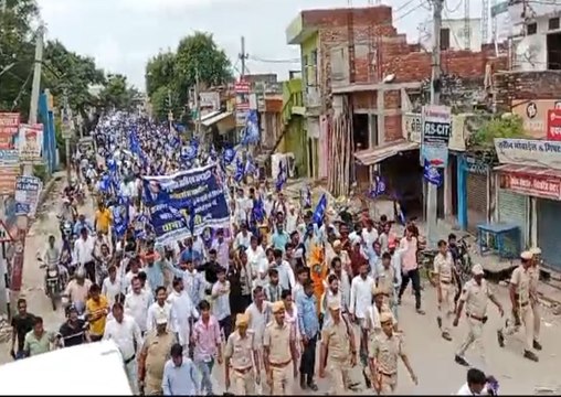 भारत बंद अलवर न्यूज: बाजार में सन्नाटा, सड़कों पर रहा रैला... आरक्षण बचाओ, संविधान बचाओ के लगाए नारे