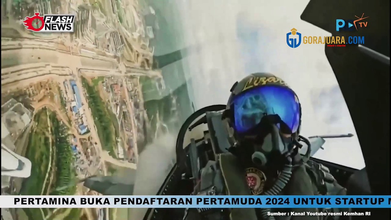 AKSI PESAWAT TEMPUR F-16 TNI AU BELAH LANGIT IKN DALAM RANGKAIAN HUT RI KE-79