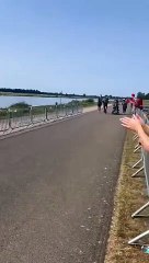 Disabled hero Sam smashes through finish line of triathlon