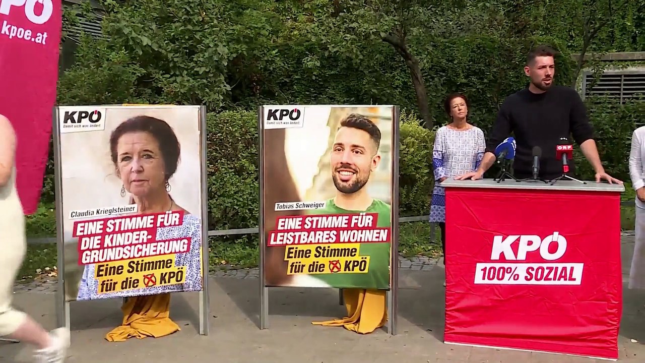 KPÖ plakatiert ihr Lieblingsthema leistbares Wohnen