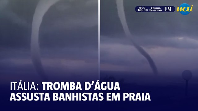 Tromba d’água assusta banhistas em praia na Itália