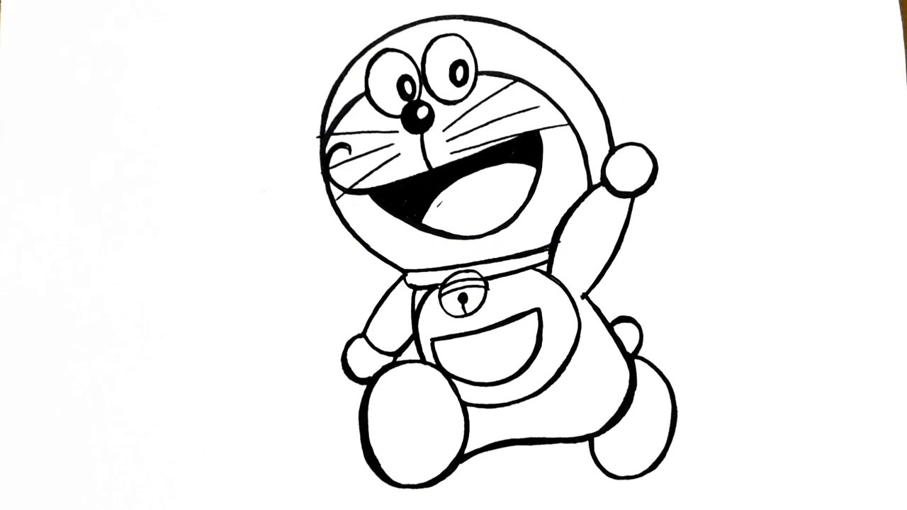 How to draw doraemon easy __ Doraemon drawing __Cartoon drawing tutorial, image size:1280x720