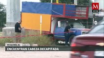 Abandonan cabeza humana sobre el cofre de una camioneta en Pesquería, NL