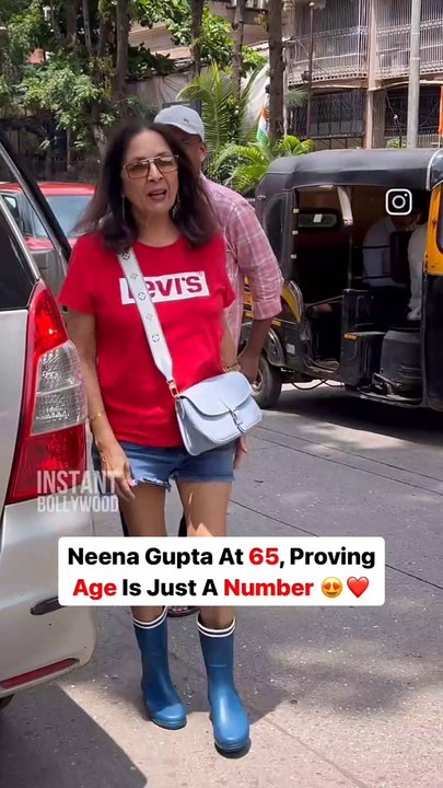 Neena Gupta snapped at a salon in Bandra at 65:still radiant.