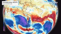 Previsão de anomalias de temperatura a 850hPa até Quinta-feira (22)