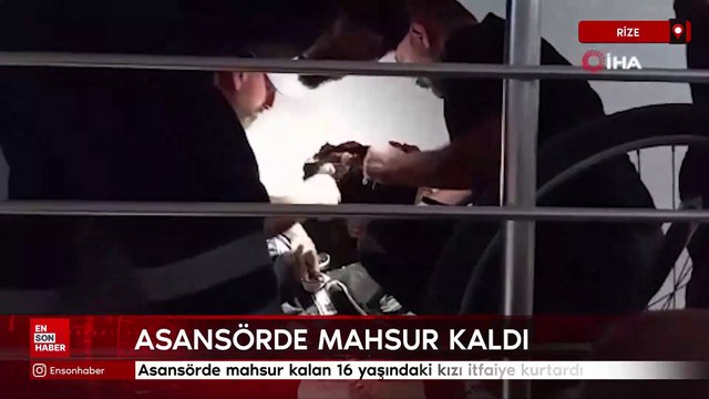 Rize'de asansörde mahsur kalan çocuğu itfaiye ekipleri kurtardı