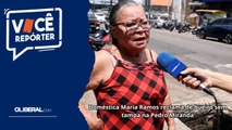Doméstica Maria Ramos reclama de bueiro sem tampa na Pedro Miranda