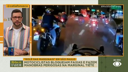 Motociclistas bloqueiam faixas e fazem manobras perigosas na marginal tietê