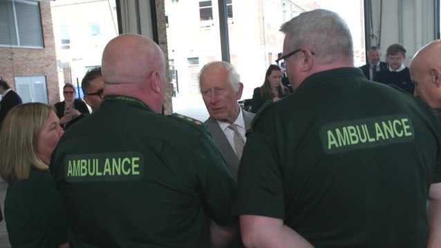 King Charles shakes hands of Southport first responders who attended fatal stabbings