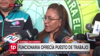 Cae funcionaria municipal que ofrecía cargos en la Alcaldía paceña a cambio de sumas de dinero